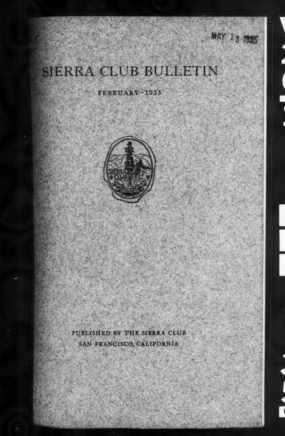 Sierra Club Bulletin 1935 Vol 20 No 1 February cover